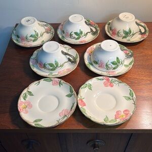 Vintage 1950s Franciscan Desert Rose Flat Cup & Saucer Set